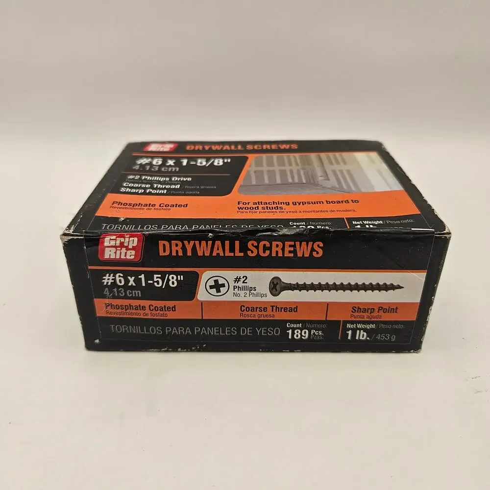 GRIP RITE DRYWALL SCREWS #6 X 1-5/8